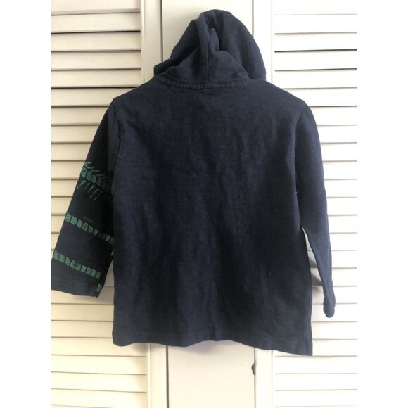 Gap Size 2 Dark Blue Hooded Long Sleeve Dinosaurs Tee - Picture 5 of 6